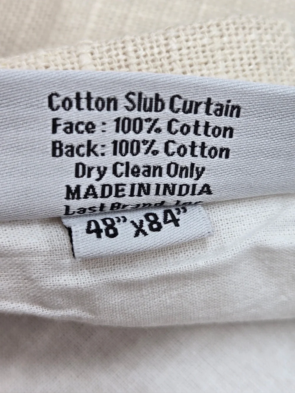 QUINCE Set Of 2 48x84 Cotton Slub Curtains Natural 1088